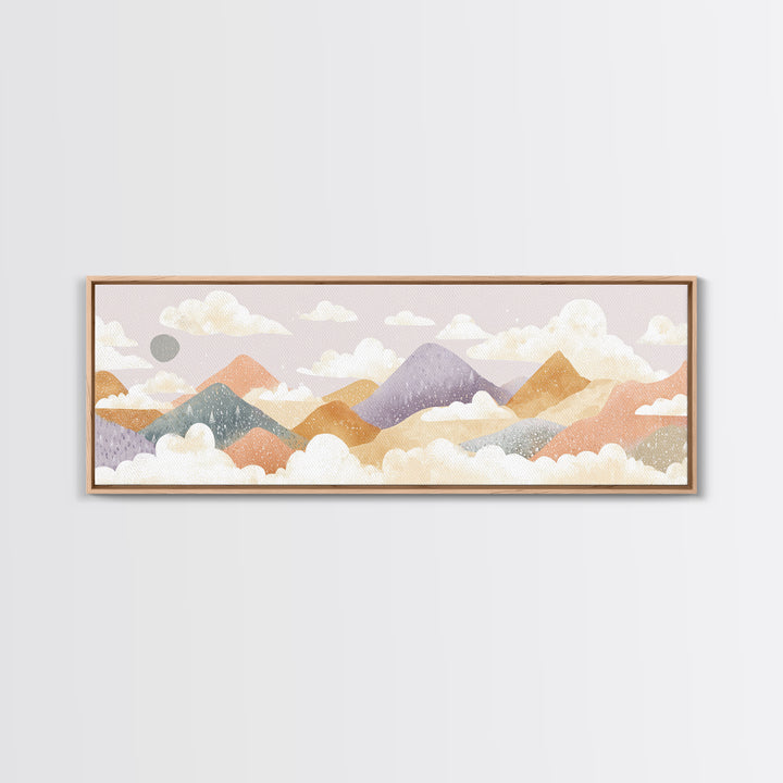 Calm Mountain Nursery Landscape Canvas Print, Nursery Decor, Wall Art, Fine Art, Nursery, Nursery Wall Decor, Nursery Art, NDE-3x1-88