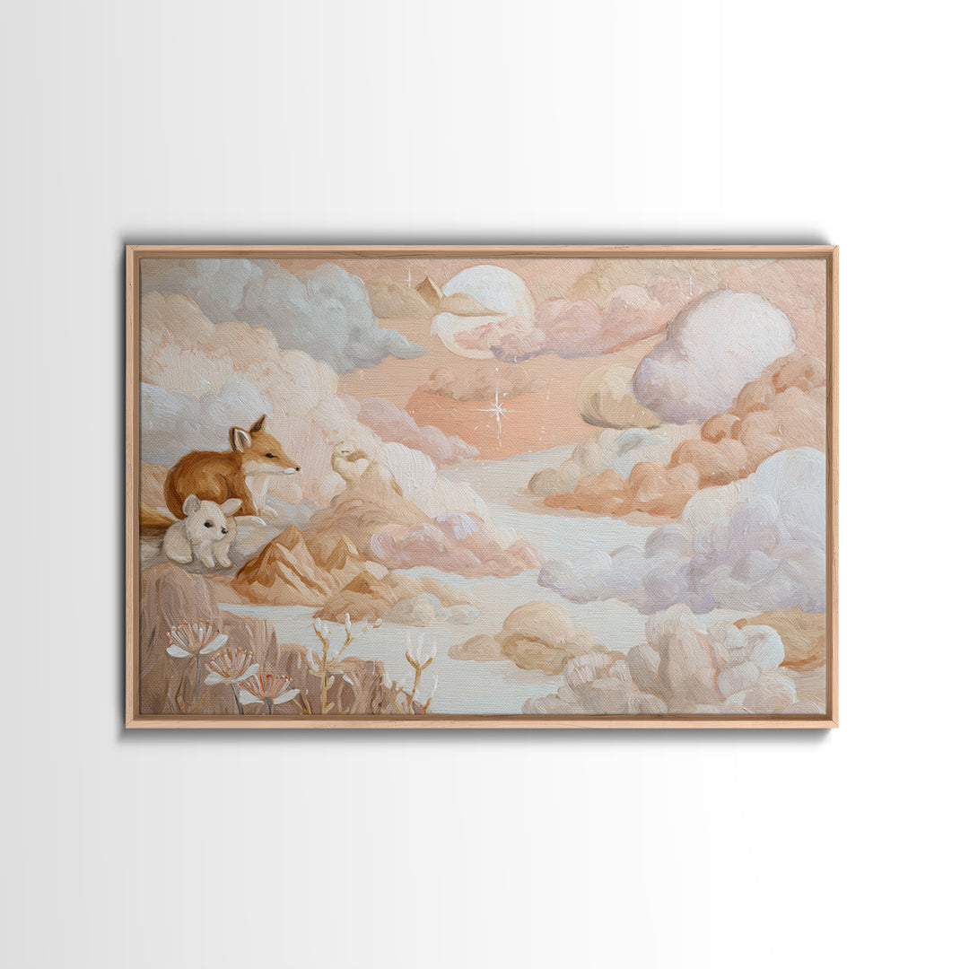 Calm Mountain Nursery Landscape Canvas Print, Nursery Decor, Wall, Fine Art, Nursery, Nursery Wall Decals, Woodland Nursery, NDE-3x2-4