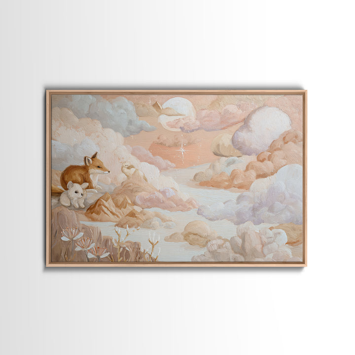 Calm Mountain Nursery Landscape Canvas Print, Nursery Decor, Wall, Fine Art, Nursery, Nursery Wall Decals, Woodland Nursery, NDE-3x2-4