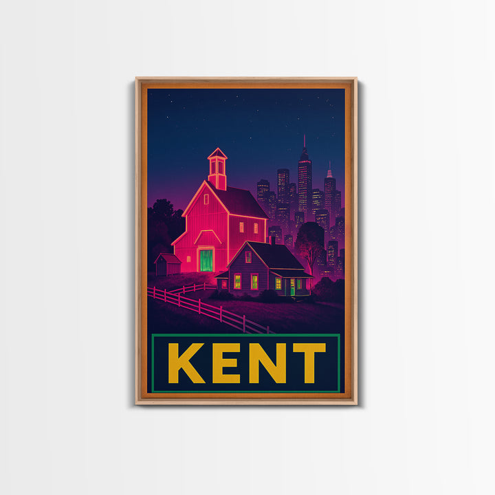 Kent Washington Travel Poster, Canvas Print, Cyberpunk Style City Art, Kent Art Print, City Art Print, Fine Art Print, Travel Art Print