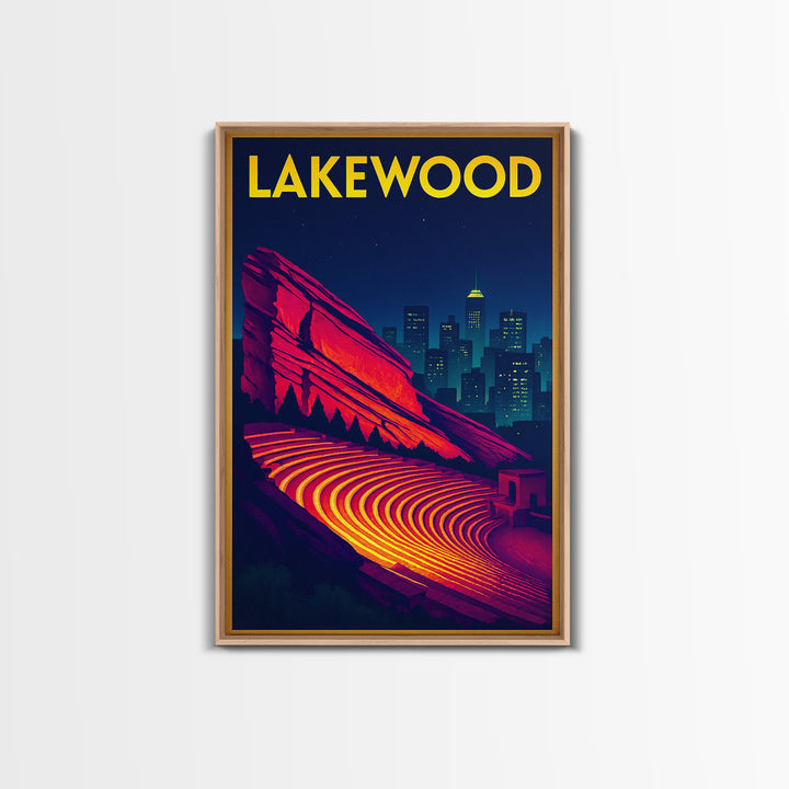 Lakewood Travel Poster, Canvas Print, Cyberpunk Style City Art, Lakewood Travel Art, Travel Wall Art, City Illustration, Fine Art Print