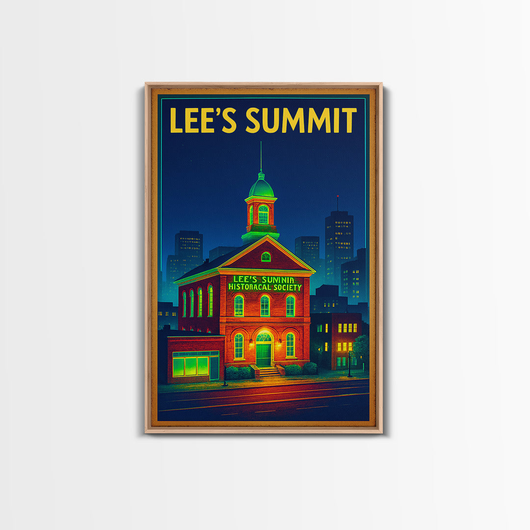 Lee'S Summit Travel Poster, Canvas Print, Electric Night Poster Art, Lee'S Summit Art Print, Travel Art Print, Gift For Travelers