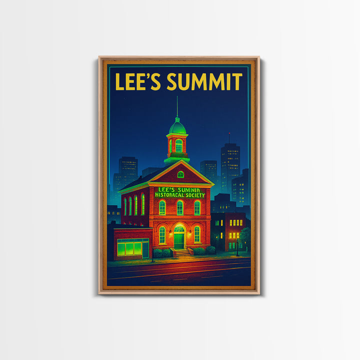 Lee'S Summit Travel Poster, Canvas Print, Electric Night Poster Art, Lee'S Summit Art Print, Travel Art Print, Gift For Travelers