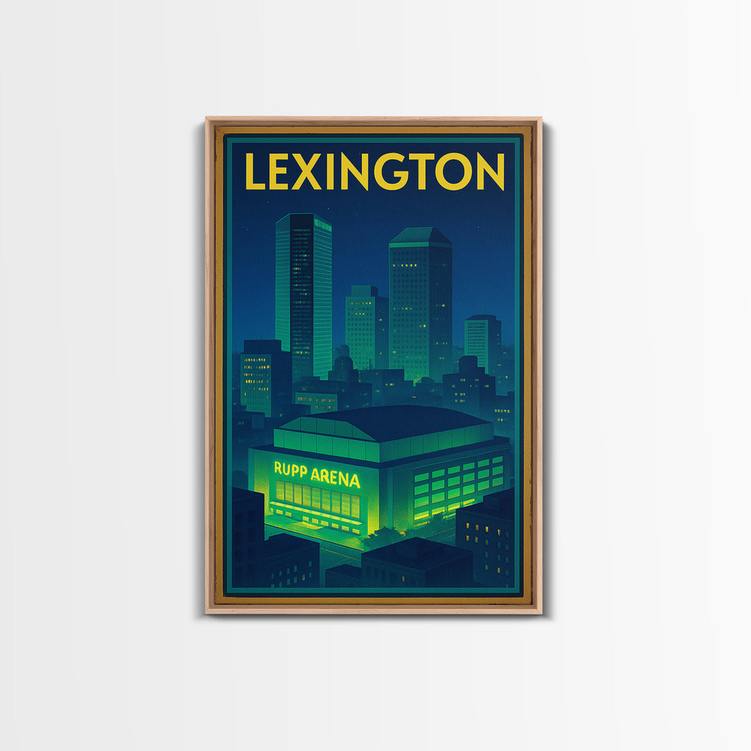 Lexington Travel Poster, Canvas Print, Electric Night Poster Art, Lexington City Art, Eclectic Wall Decor, Travel Poster Set, Home Decor