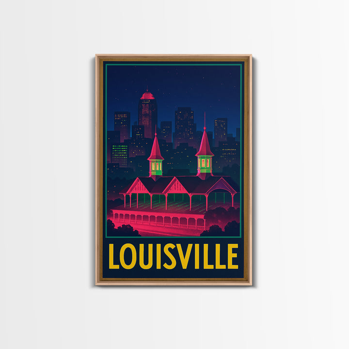 Louisville Kentucky Travel Poster, Canvas Print, Electric Night Poster Art, Louisville Travel Art, Vintage Travel Print, Travel Art Print