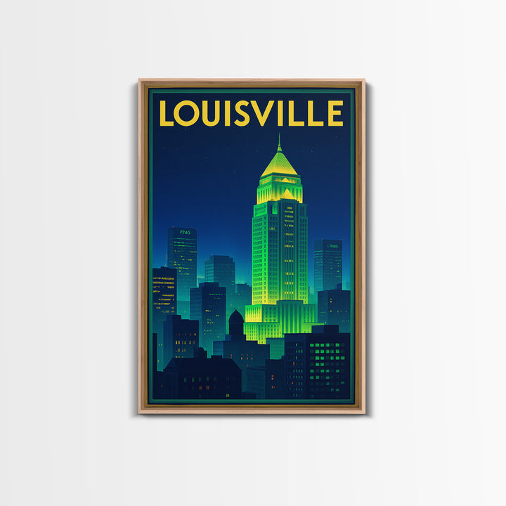 Louisville Travel Poster, Canvas Print, Cyberpunk Style City Art, Louisville Poster Print, City Travel Prints, City Art Print, Design 2