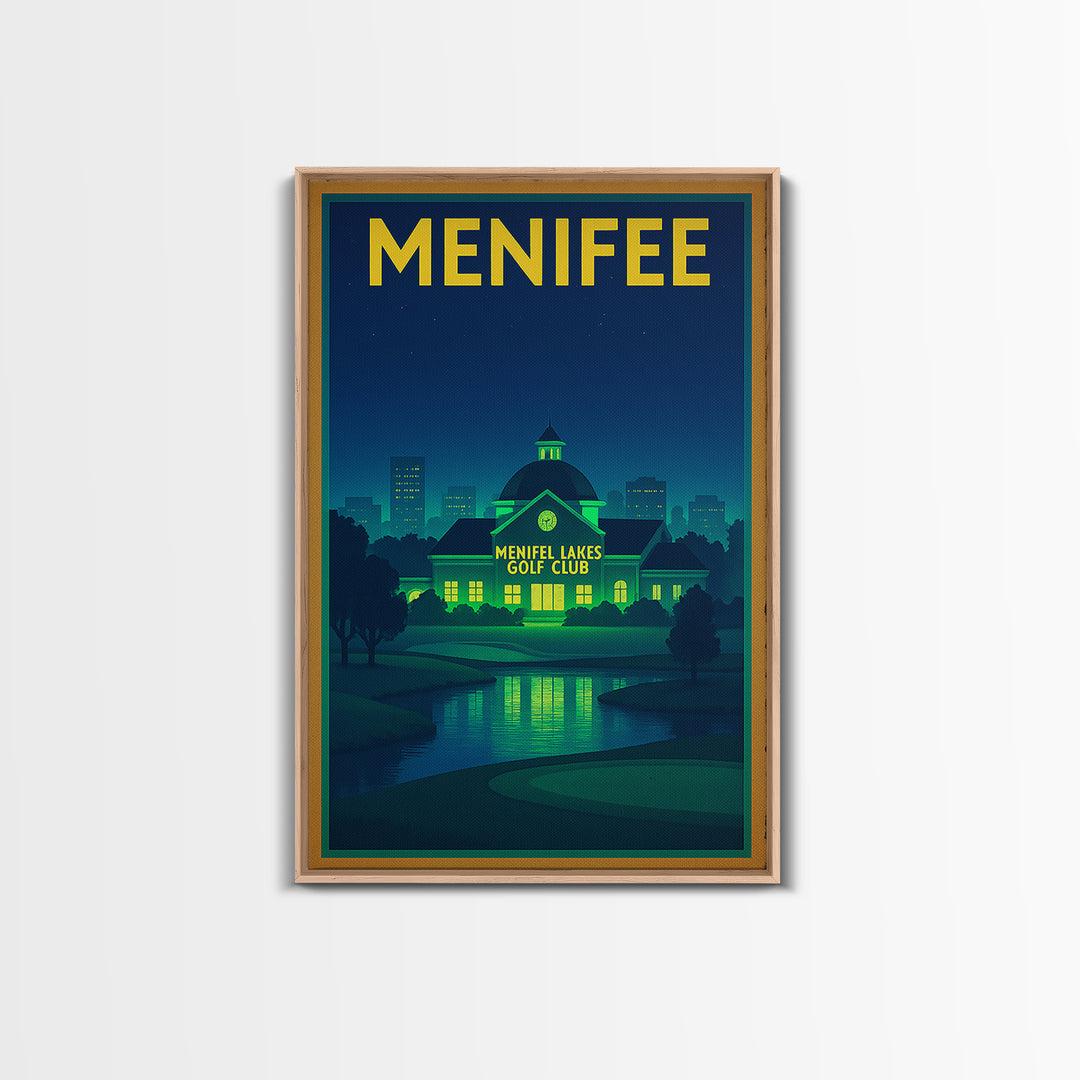 Menifee Travel Poster, Framed Canvas Print, Cyberpunk Style City Art, Menifee City Art, Travel Wall Art, Travel Poster Set, Travel Posters