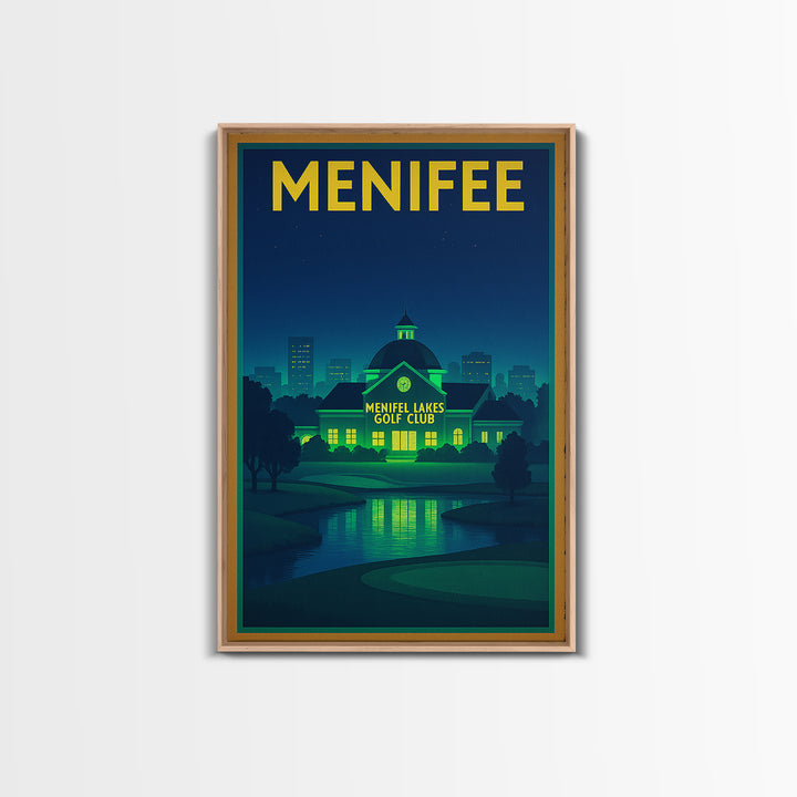 Menifee Travel Poster, Framed Canvas Print, Cyberpunk Style City Art, Menifee City Art, Travel Wall Art, Travel Poster Set, Travel Posters