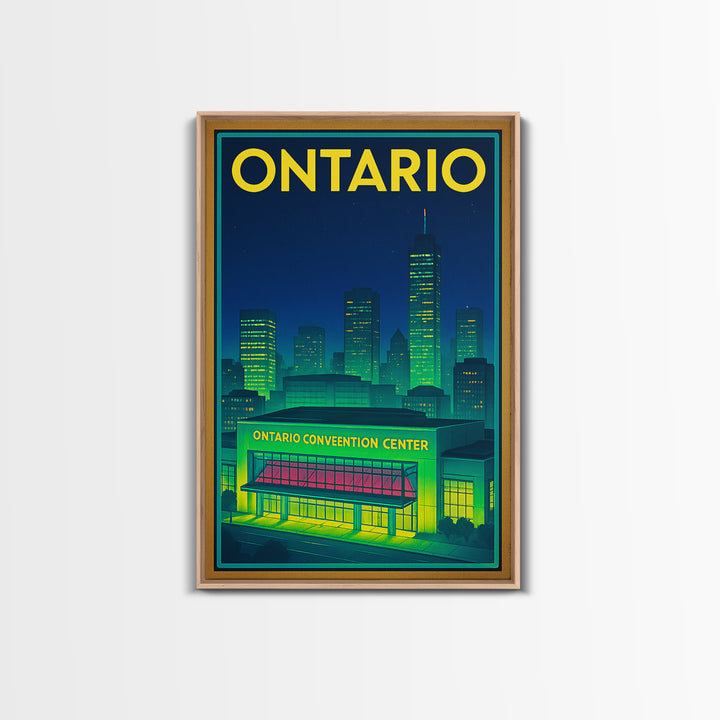 Ontario Travel Poster, Canvas Print, Retro Neon Travel Art, Ontario Travel Art, Travel Poster Art, Vintage Travel Art, Vintage City Poster