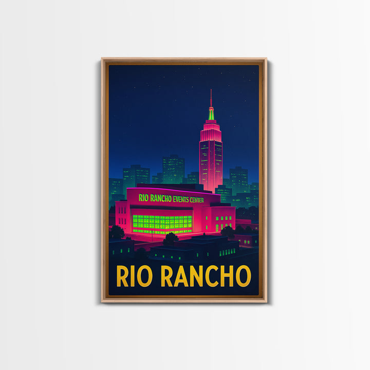 Rio Rancho New Mexico Travel Poster, Canvas Print, Cyberpunk Style City Art, Rio Rancho Art Print, Travel Wall Decor, Eclectic Wall Decor