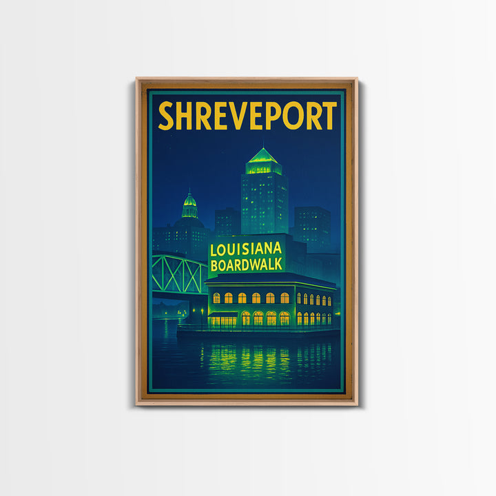 Shreveport Travel Poster, Canvas Print, Cyberpunk Style City Art, Shreveport Art Print, City Travel Prints, Travel Poster Set, Design 2