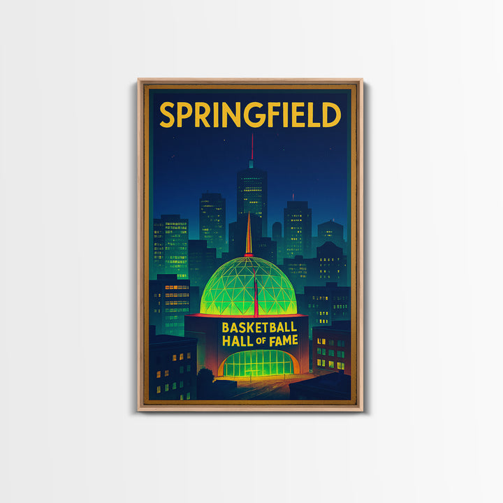 Springfield Travel Poster, Canvas Print, Cyberpunk Style City Art, Springfield Poster Print, City Art Print, Living Room Wall Art