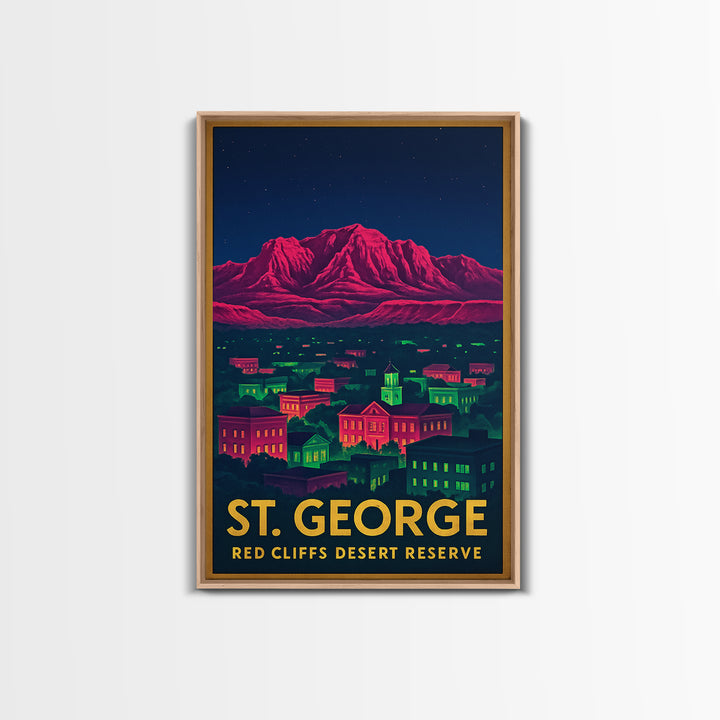St George Utah Travel Poster, Canvas Print, Cyberpunk Style City Art, St George Art Print, Travel Art Print, Art Print, City Travel Prints