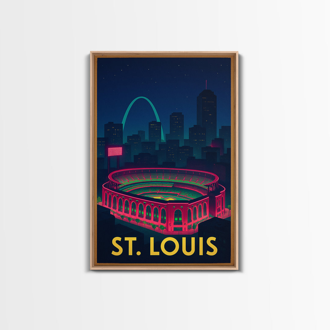 St Louis Missouri Travel Poster, Framed Canvas Print, Cyberpunk Style City Art, St Louis Travel Art, Fine Art Print, City Travel Prints