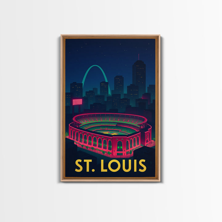St Louis Missouri Travel Poster, Framed Canvas Print, Cyberpunk Style City Art, St Louis Travel Art, Fine Art Print, City Travel Prints