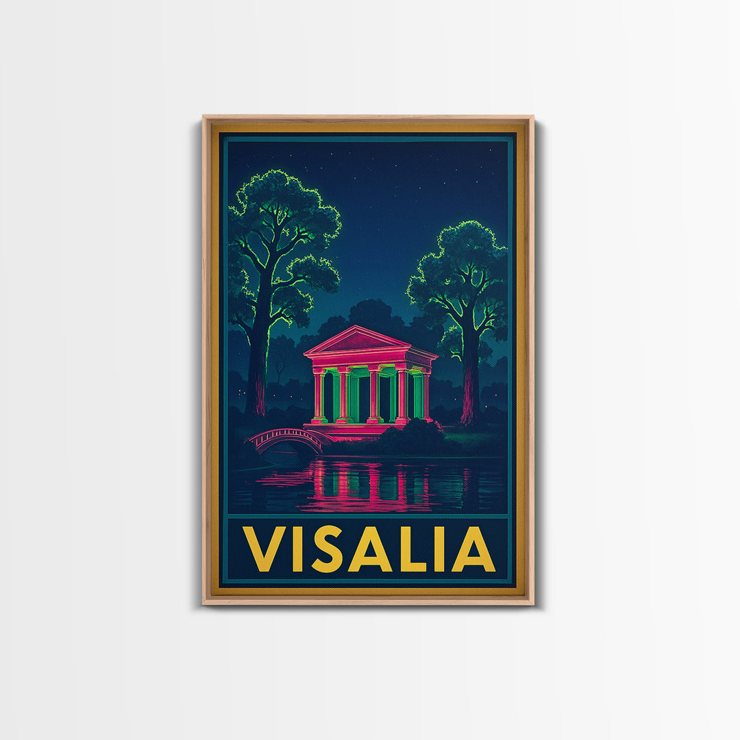 Visalia California Travel Poster, Canvas Print, Cyberpunk Style City Art, Visalia Wall Art, Home Office Decor, Travel Art Print, Wall Art