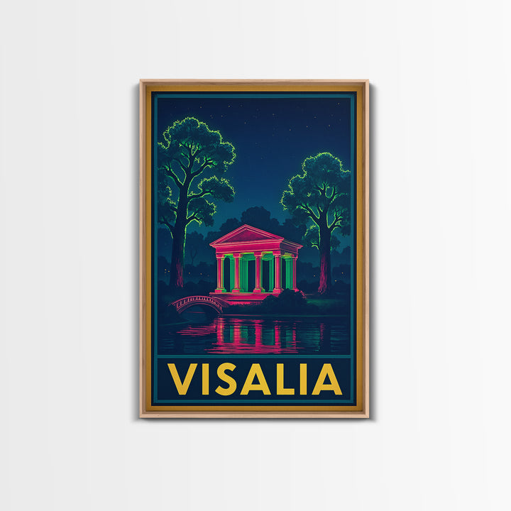 Visalia California Travel Poster, Canvas Print, Cyberpunk Style City Art, Visalia Wall Art, Home Office Decor, Travel Art Print, Wall Art