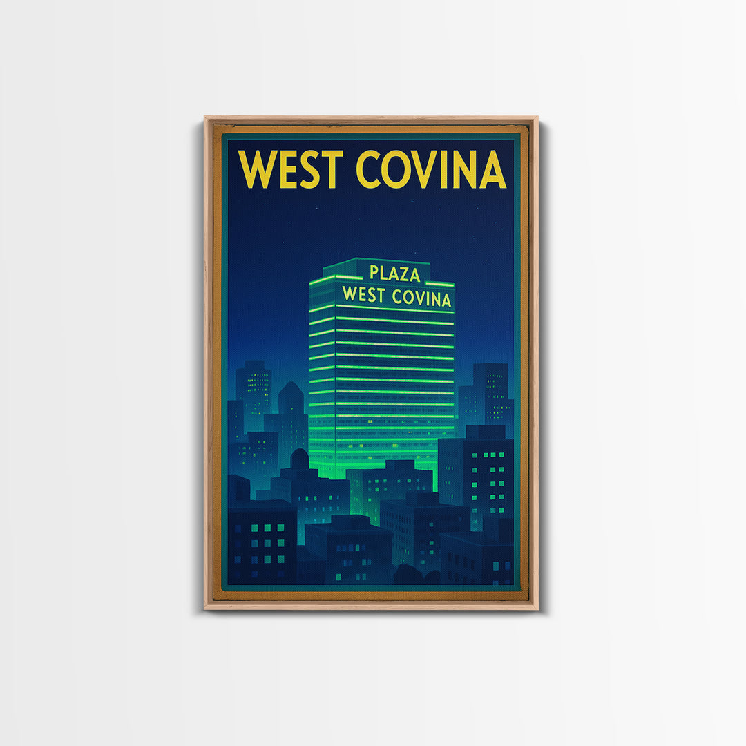 West Covina Travel Poster, Canvas Print, Cyberpunk Style City Art, West Covina City Art, Travel Poster Set, Travel Wall Art, Poster Print