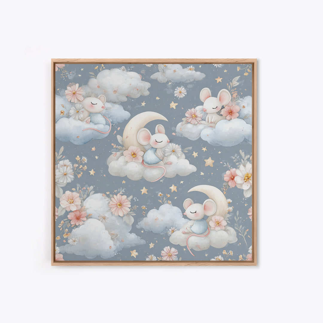 Ballet Mouse in Storybook Style Canvas Print, Nursery Art, Wall Hangings, Nursery Decor, Nursery, Digital Download Art, NUR-1x1-20