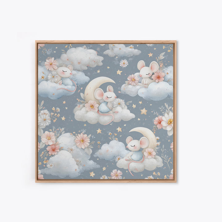 Ballet Mouse in Storybook Style Canvas Print, Nursery Art, Wall Hangings, Nursery Decor, Nursery, Digital Download Art, NUR-1x1-20