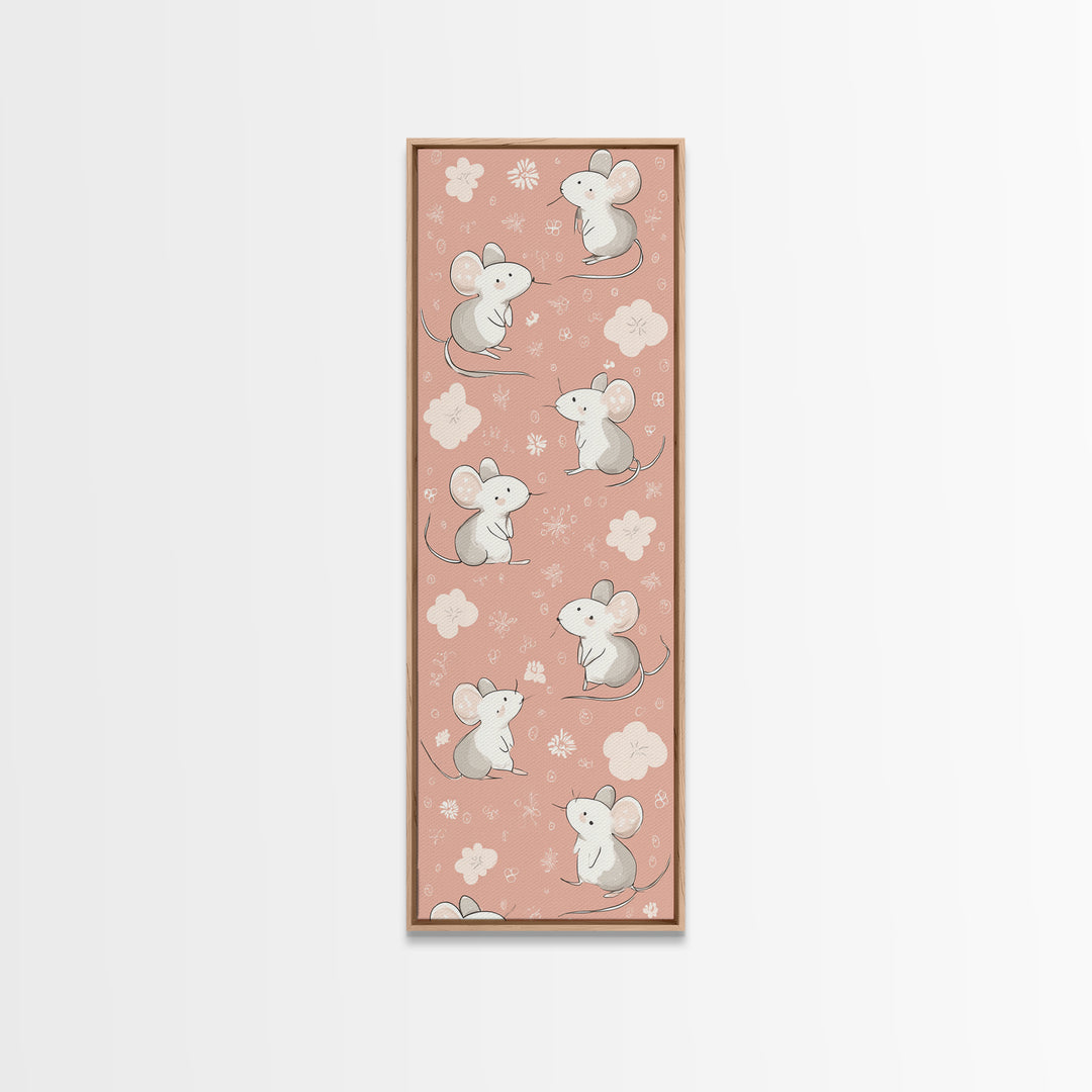 Ballet Mouse in Storybook Style Canvas Print, Nursery Art, Textured Painting, Nursery Decor, Fine Art, Nursery, Wall Art Print, NUR-1x3-32