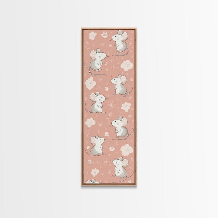 Ballet Mouse in Storybook Style Canvas Print, Nursery Art, Textured Painting, Nursery Decor, Fine Art, Nursery, Wall Art Print, NUR-1x3-32