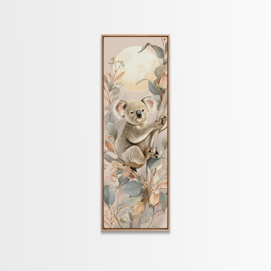 Sleeping Koala on Eucalyptus Branch Canvas Print, Nursery Art, Kids Room Art, Nursery Decor, Fine Art, Nursery, NUR-1x3-97