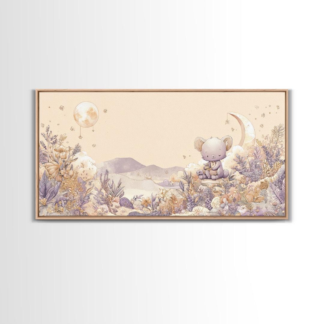 Animal Alphabet Scene Without Readable Letters Framed Canvas Print, Nursery Art, Kids Wall Decor, Nursery Decor, Nursery, NUR-2x1-79