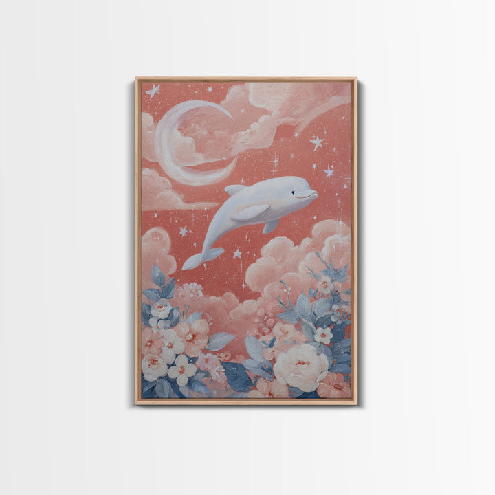 Friendly Ocean Creatures Framed Canvas Print, Nursery Art, Gallery Decor, Nursery Decor, Fine Art, Nursery, Wall Art, NUR-2x3-56