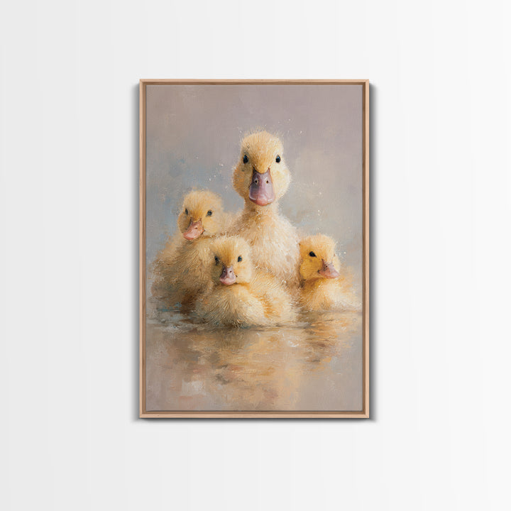Ducklings Following a Mother Duck Canvas Print, Nursery Art, Art Print, Nursery Decor, Fine Art, Nursery 470, Wall Art Set of, NUR-2x3-70