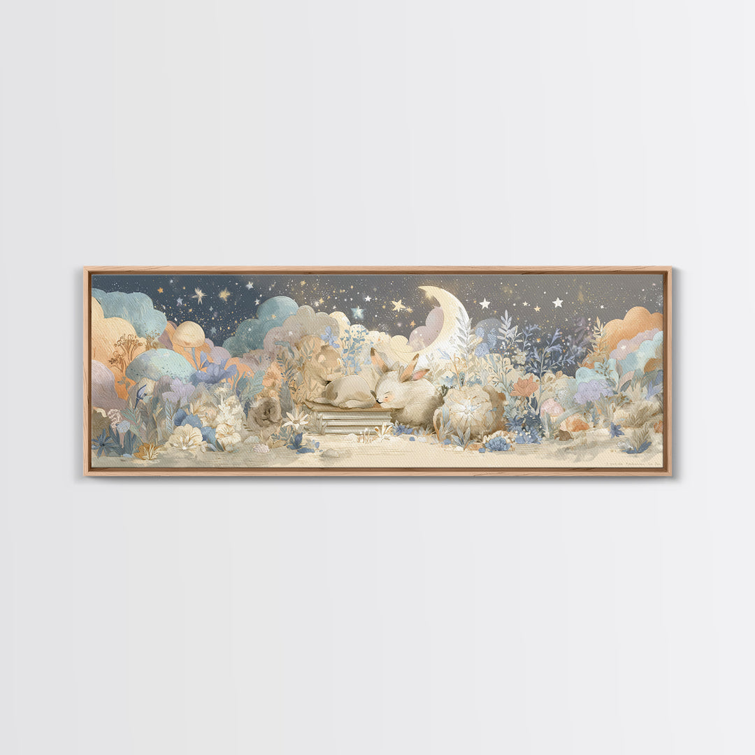 Animal Alphabet Scene Without Readable Letters Framed Canvas Print, Nursery Art, Boho Decor, Nursery Decor, Fine Art, Nursery, NUR-3x1-27