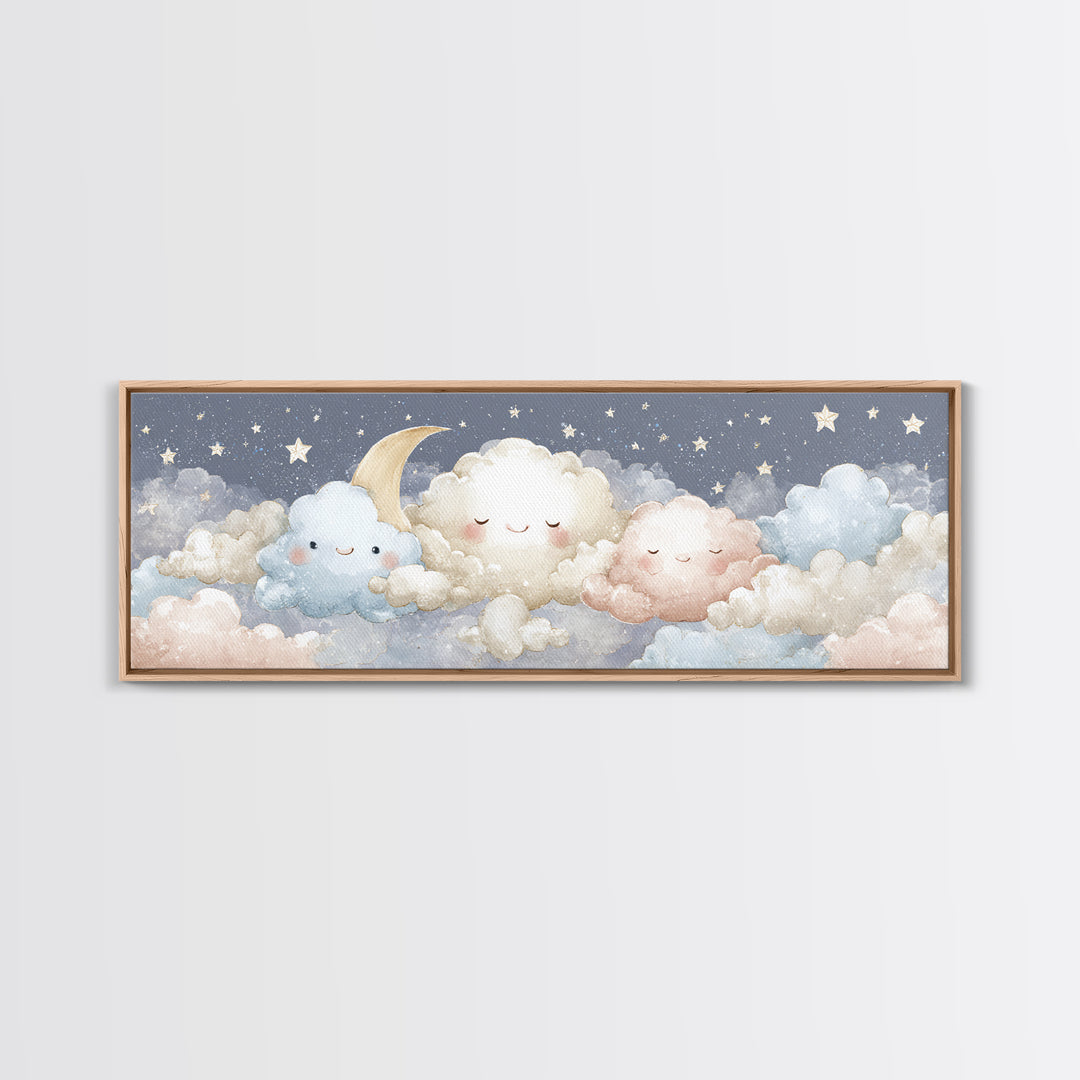 Moon and Stars Canvas Print, Nursery Art, Room Decor, Nursery Decor, Fine Art, Nursery, Printable Art, Wall Art Print, NUR-3x1-91