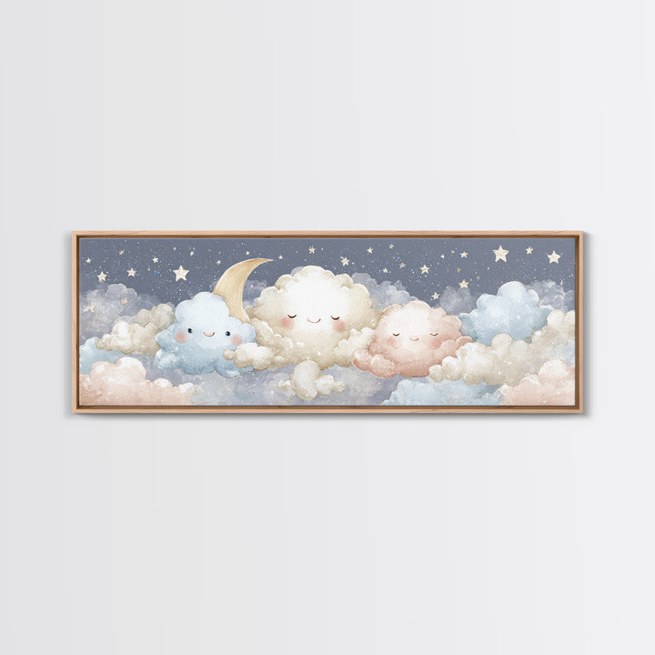 Moon and Stars Canvas Print, Nursery Art, Room Decor, Nursery Decor, Fine Art, Nursery, Printable Art, Wall Art Print, NUR-3x1-91