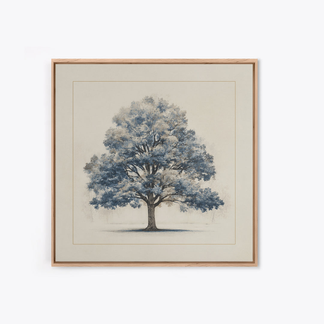 Ink Wash Tree Symbolizing Stability Canvas Print, Office Art, Living Room Decor, Office Decor, Fine Art, Focus, Fine Art Print, OFF-1x1-14