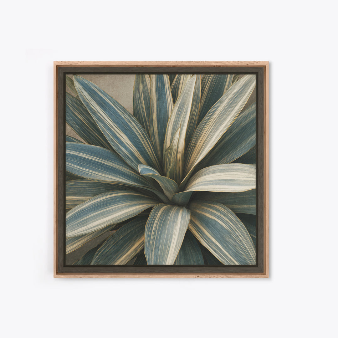 Desk Plant Botanical Closeup Framed Canvas Print, Office Art, Ai Art, Office Decor, Watercolor Art, Focus, Trendy Wall Art, OFF-1x1-64