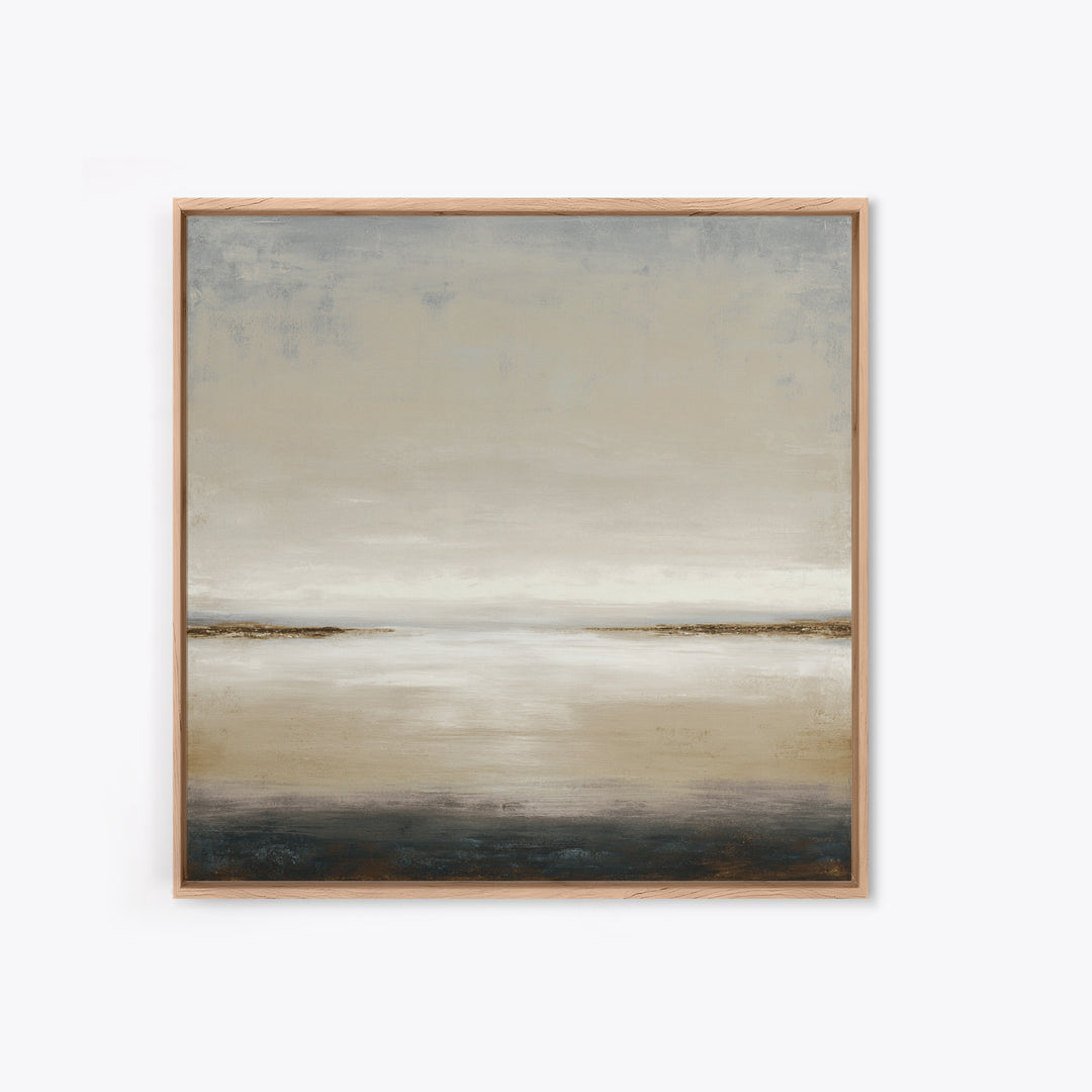 Dignified Neutral Landscape Framed Canvas Print, Office Art, Digital Wall Art, Office Decor, Oil Painting, Focus, OFF-1x1-7