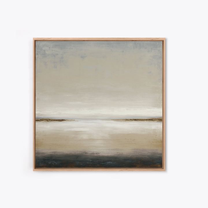 Dignified Neutral Landscape Framed Canvas Print, Office Art, Digital Wall Art, Office Decor, Oil Painting, Focus, OFF-1x1-7