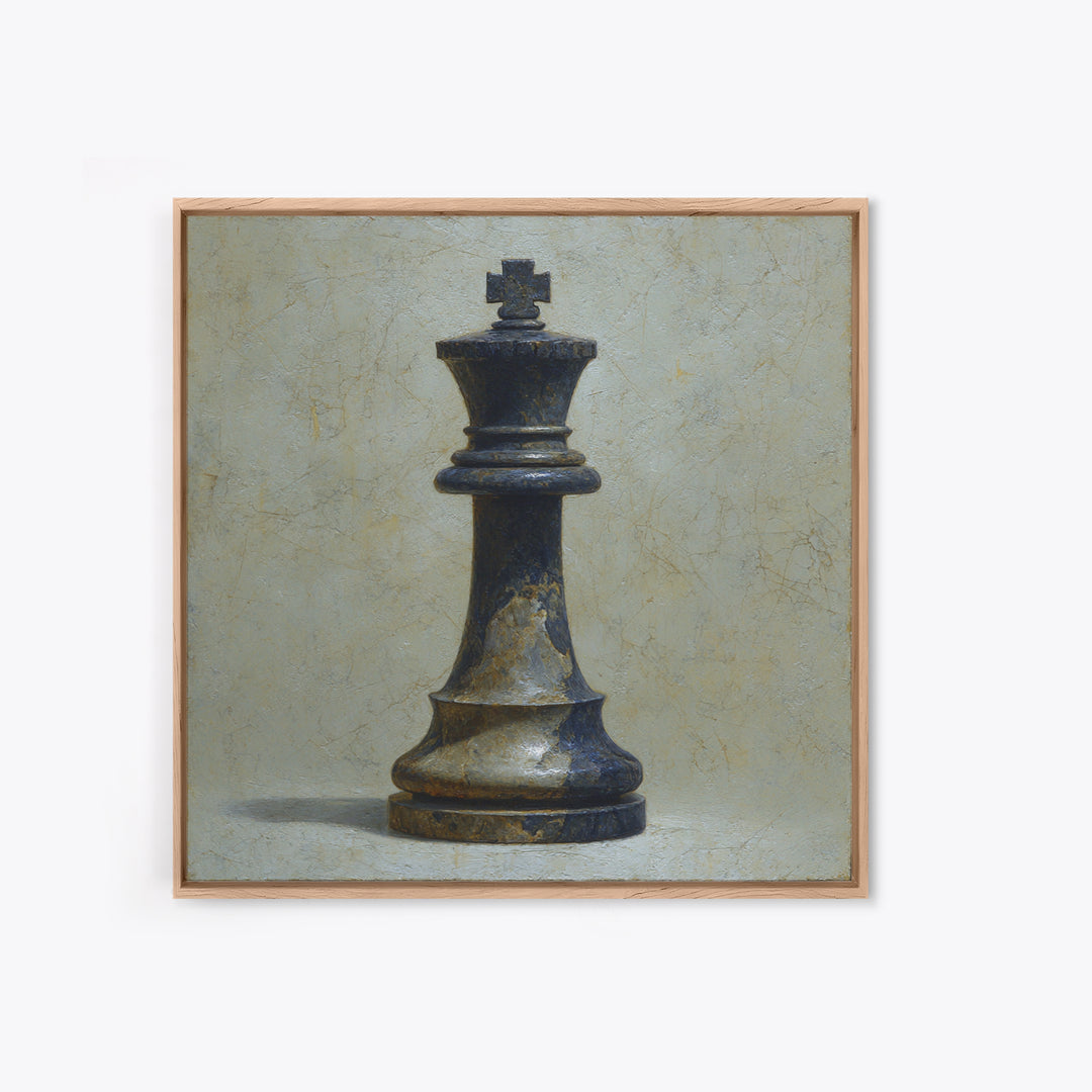 Minimal Chess Piece Still Life Canvas Print, Office Art, Boho Decor, Office Decor, Fine Art, Focus, Digital Art, Pet Portrait, OFF-1x1-85