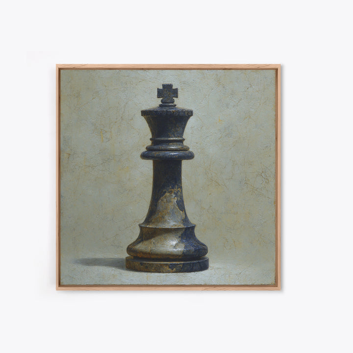 Minimal Chess Piece Still Life Canvas Print, Office Art, Boho Decor, Office Decor, Fine Art, Focus, Digital Art, Pet Portrait, OFF-1x1-85