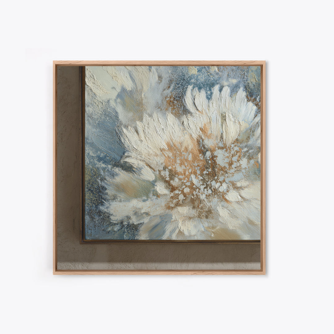 Desk Plant Botanical Closeup Framed Canvas Print, Office Art, Textured Painting, Office Decor, Oil Painting, Focus, Printables, OFF-1x1-88