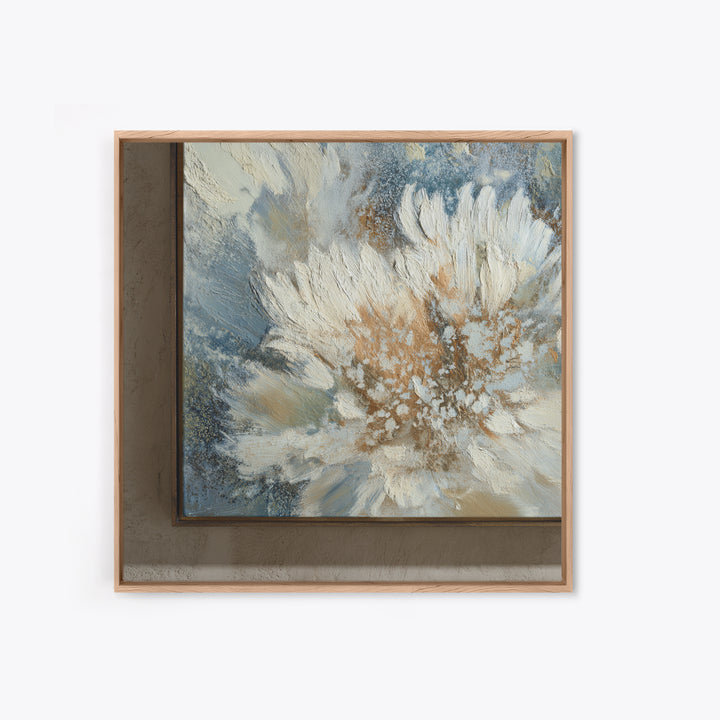 Desk Plant Botanical Closeup Framed Canvas Print, Office Art, Textured Painting, Office Decor, Oil Painting, Focus, Printables, OFF-1x1-88