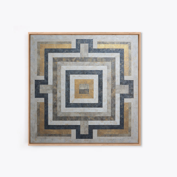 Geometric Labyrinth Pattern Canvas Print, Office Art, Downloadable Prints, Office Decor, Fine Art, Focus, Textured Painting, OFF-1x1-90