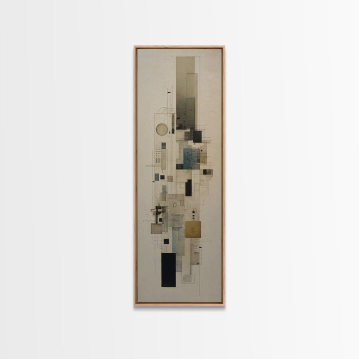 Architectural Line Drawing Framed Canvas Print, Office Art, Home Decor, Office Decor, Focus, Art Deco, Canvas Wall Art, OFF-1x3-15