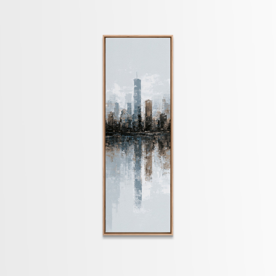 Black and White City Skyline Silhouette Canvas Print, Office Art, Room Decor, Office Decor, Fine Art, Focus, Printable Wall Art, OFF-1x3-17