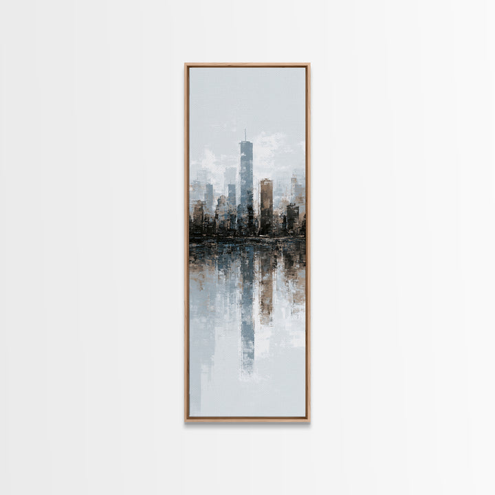 Black and White City Skyline Silhouette Canvas Print, Office Art, Room Decor, Office Decor, Fine Art, Focus, Printable Wall Art, OFF-1x3-17