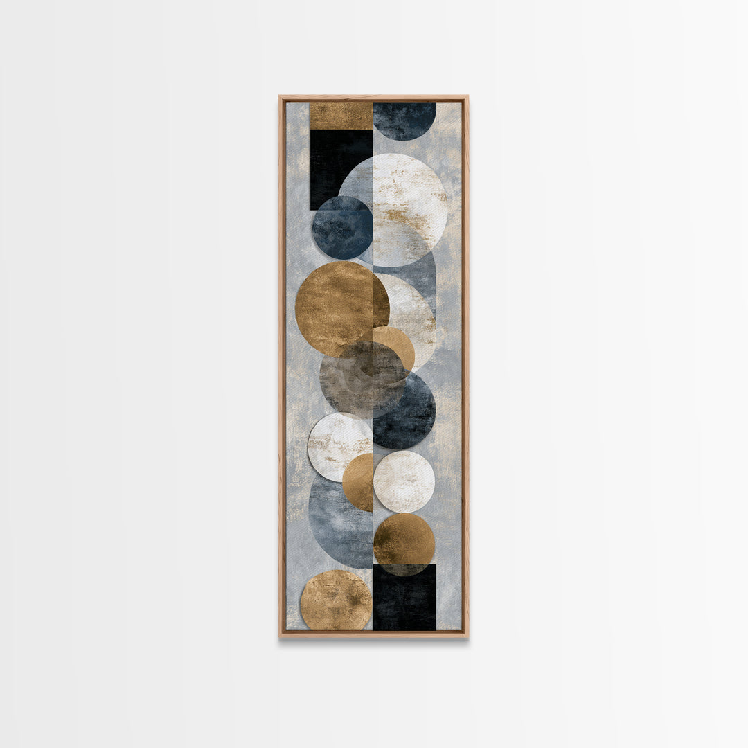 Gold Circle and Line Composition for Clarity Framed Canvas Print, Office Art, Luxury Decor, Office Decor, Fine Art, Focus, OFF-1x3-20