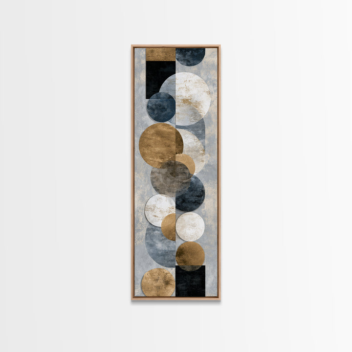 Gold Circle and Line Composition for Clarity Framed Canvas Print, Office Art, Luxury Decor, Office Decor, Fine Art, Focus, OFF-1x3-20
