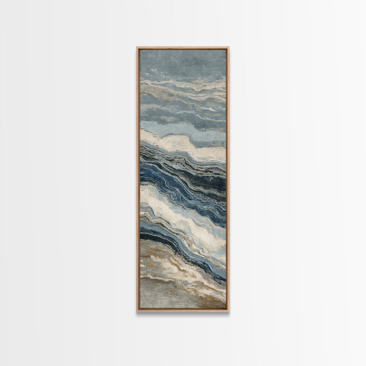 Blue Abstract Wave Pattern for Focus Framed Canvas Print, Office Art, Modern Decor, Office Decor, Abstract Art, Focus, OFF-1x3-29