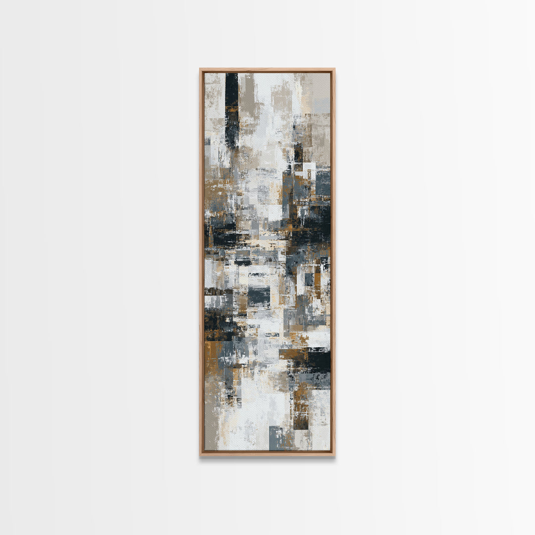 City Map Abstract Canvas Print, Office Art, Textured Painting, Office Decor, Abstract Art, Focus, Printables, Digital Wall Art, OFF-1x3-32