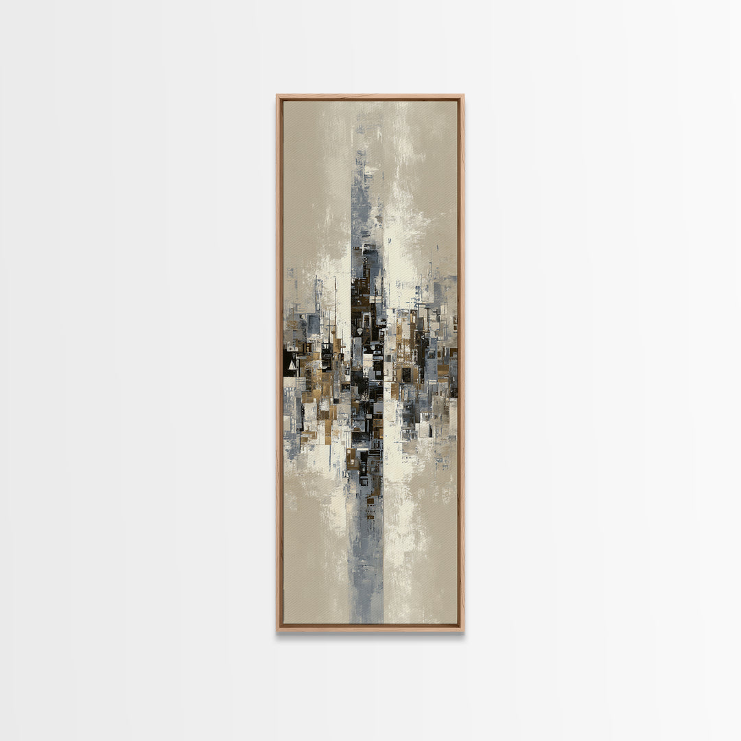 Abstract Light Beam Through Dark Shapes Canvas Print, Office Art, Wall Art, Office Decor, Abstract Art, Focus, Boho, Art Deco, OFF-1x3-35